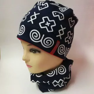 Čiapka čičmanský vzor + nákrčník SÚPRVA